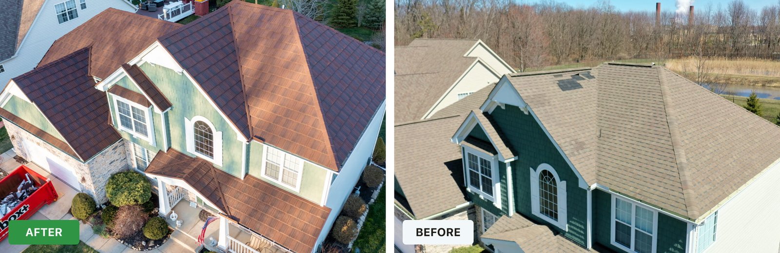Metal roof project photograph.